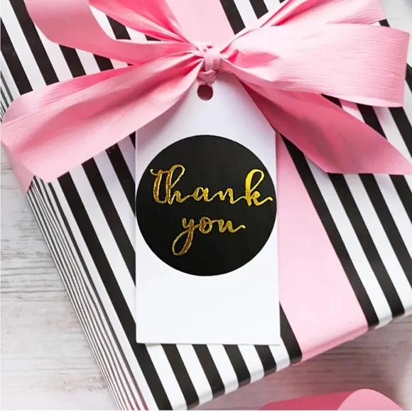 500 Black and Gold Thank You Stickers - Picture 4 of 4